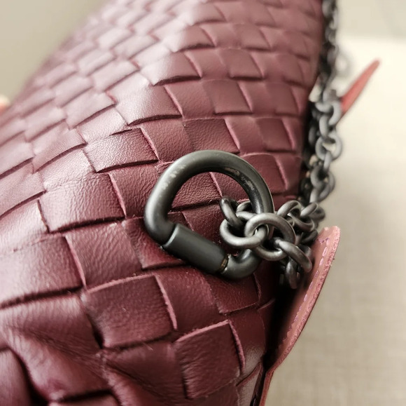 Bottega Veneta Limited Edition Butterfly Olimpia Crossbody Intrecciato Burgundy - Picture 11 of 15